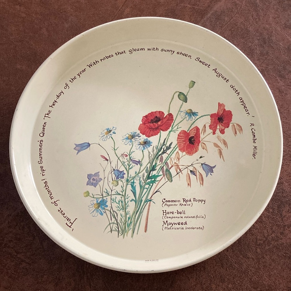 Vintage 1977 Webb & Bower Ltd Round Metal Serving Tray